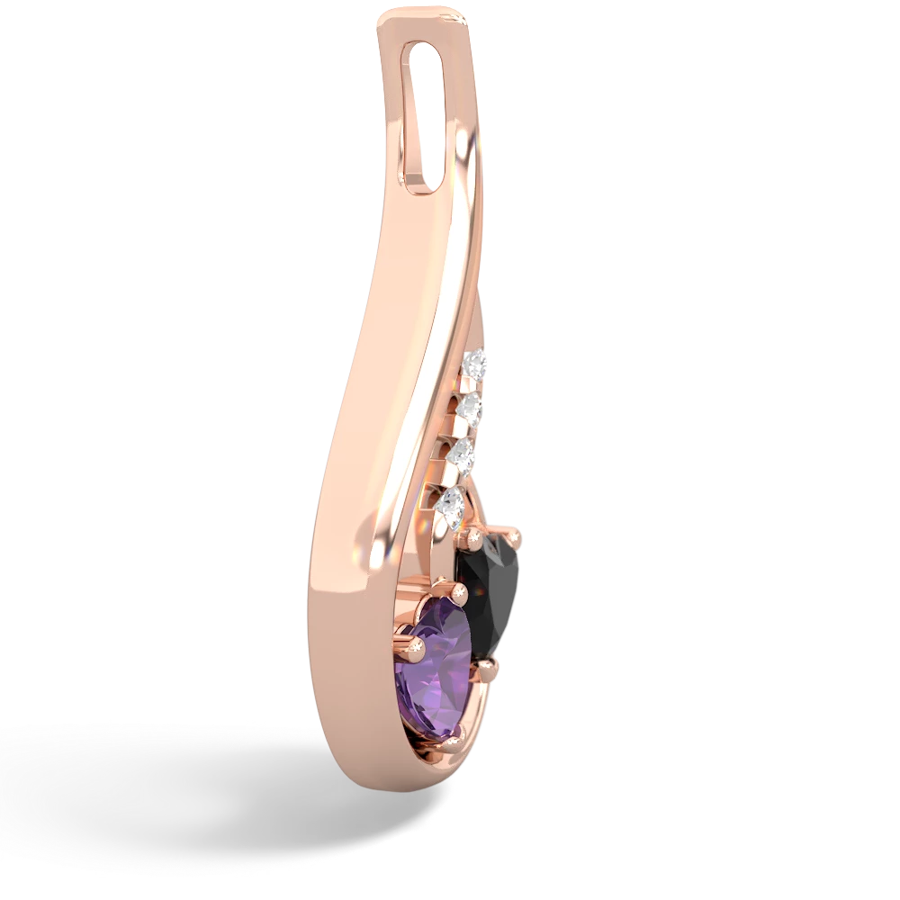 Amethyst Keepsake Curves 14K Rose Gold pendant P5450