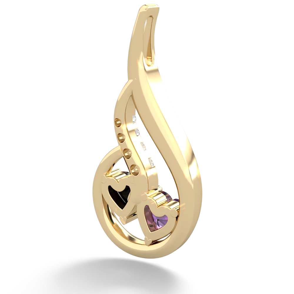 Amethyst Keepsake Curves 14K Yellow Gold pendant P5450