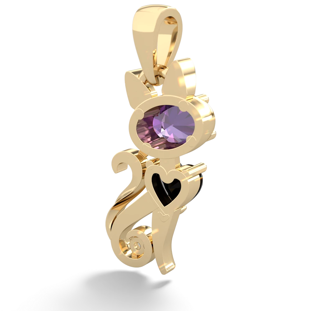 Amethyst Kitten 14K Yellow Gold pendant P5780