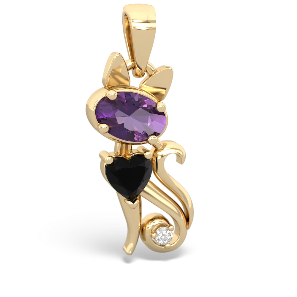 Amethyst Kitten 14K Yellow Gold pendant P5780