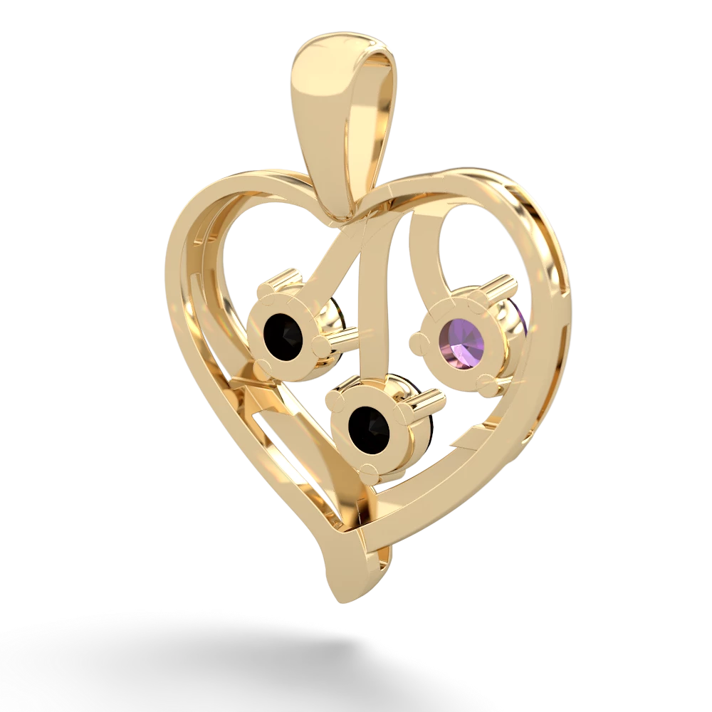 Amethyst Glowing Heart 14K Yellow Gold pendant P2233