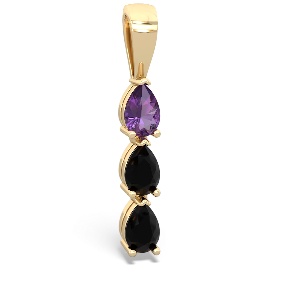 Amethyst Dew Drops 14K Yellow Gold pendant P2251