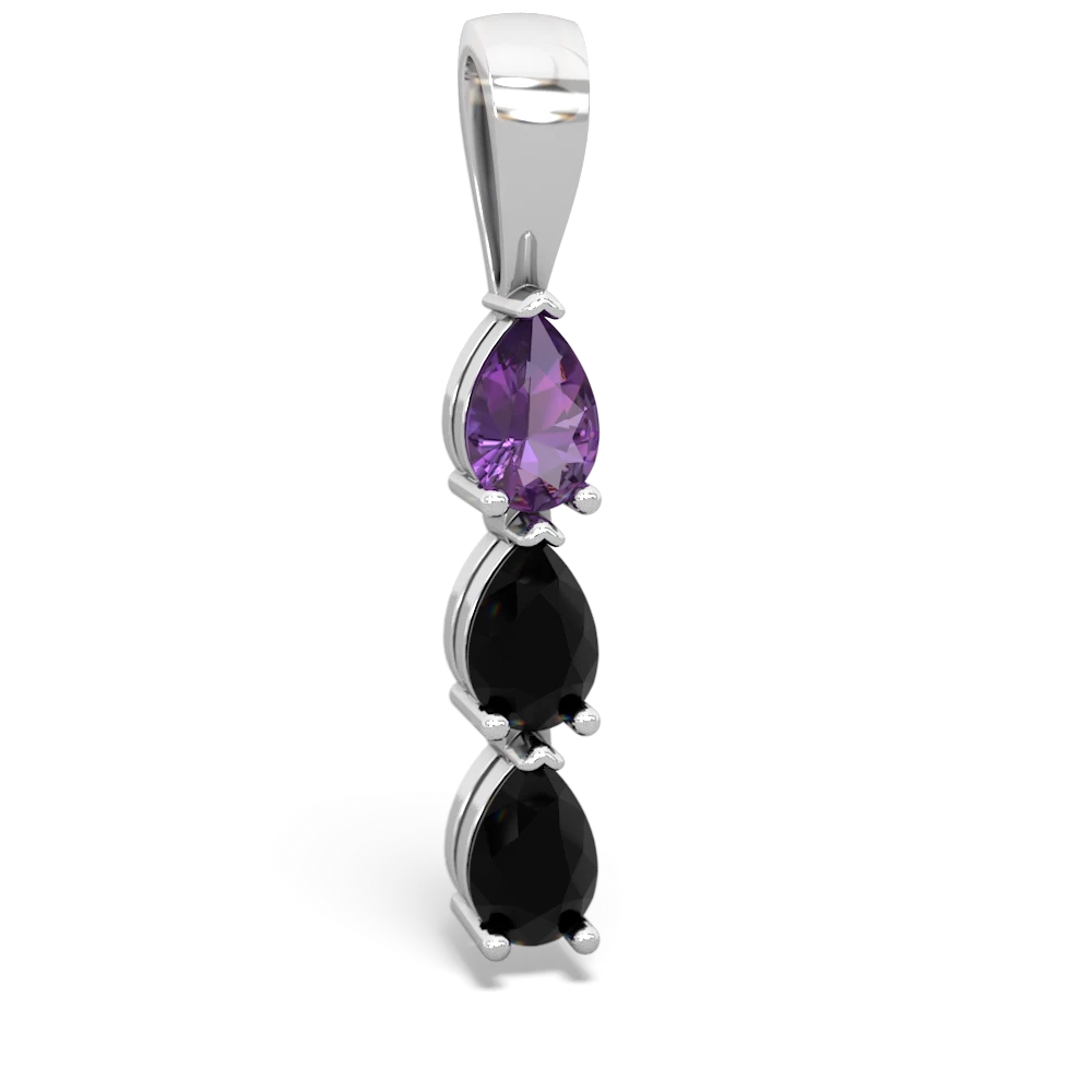 Amethyst Dew Drops 14K White Gold pendant P2251