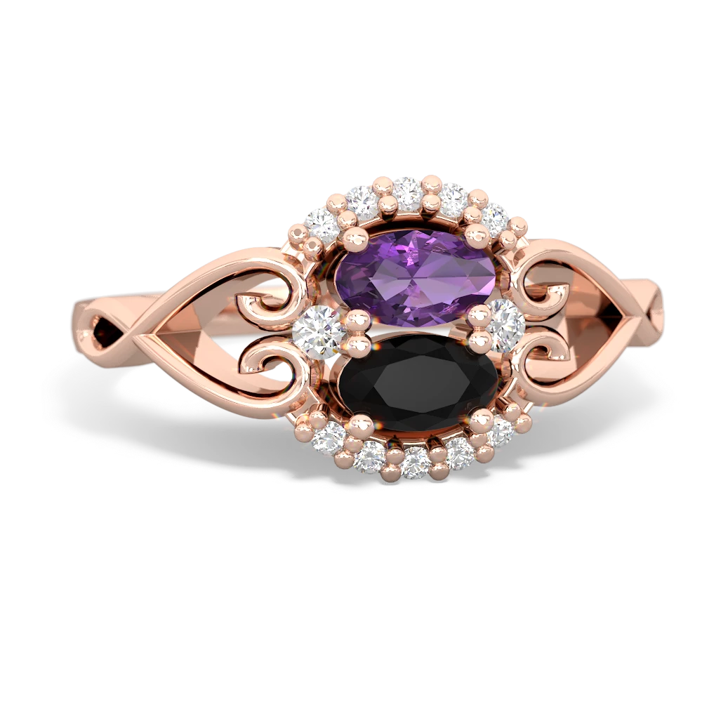 Amethyst Love Nest 14K Rose Gold ring R5860