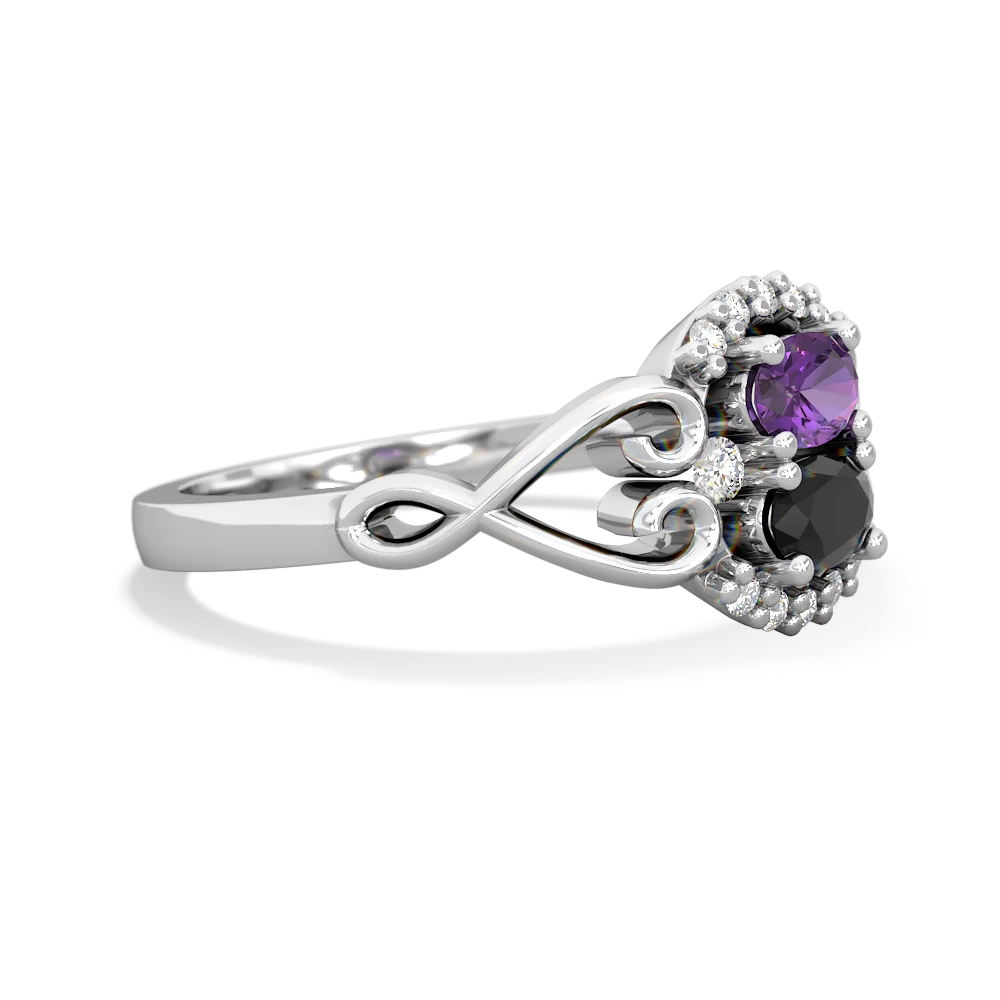 Amethyst Love Nest 14K White Gold ring R5860