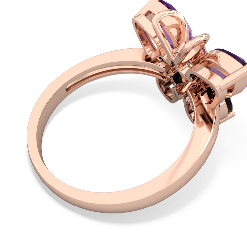 Amethyst Butterfly 14K Rose Gold ring R2215