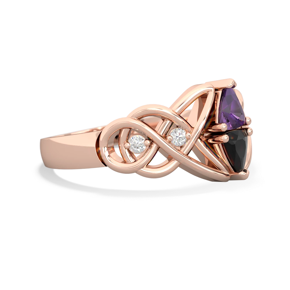 Amethyst Keepsake Celtic Knot 14K Rose Gold ring R5300