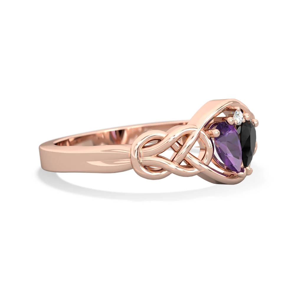 Amethyst Celtic Love Knot 14K Rose Gold ring R5420