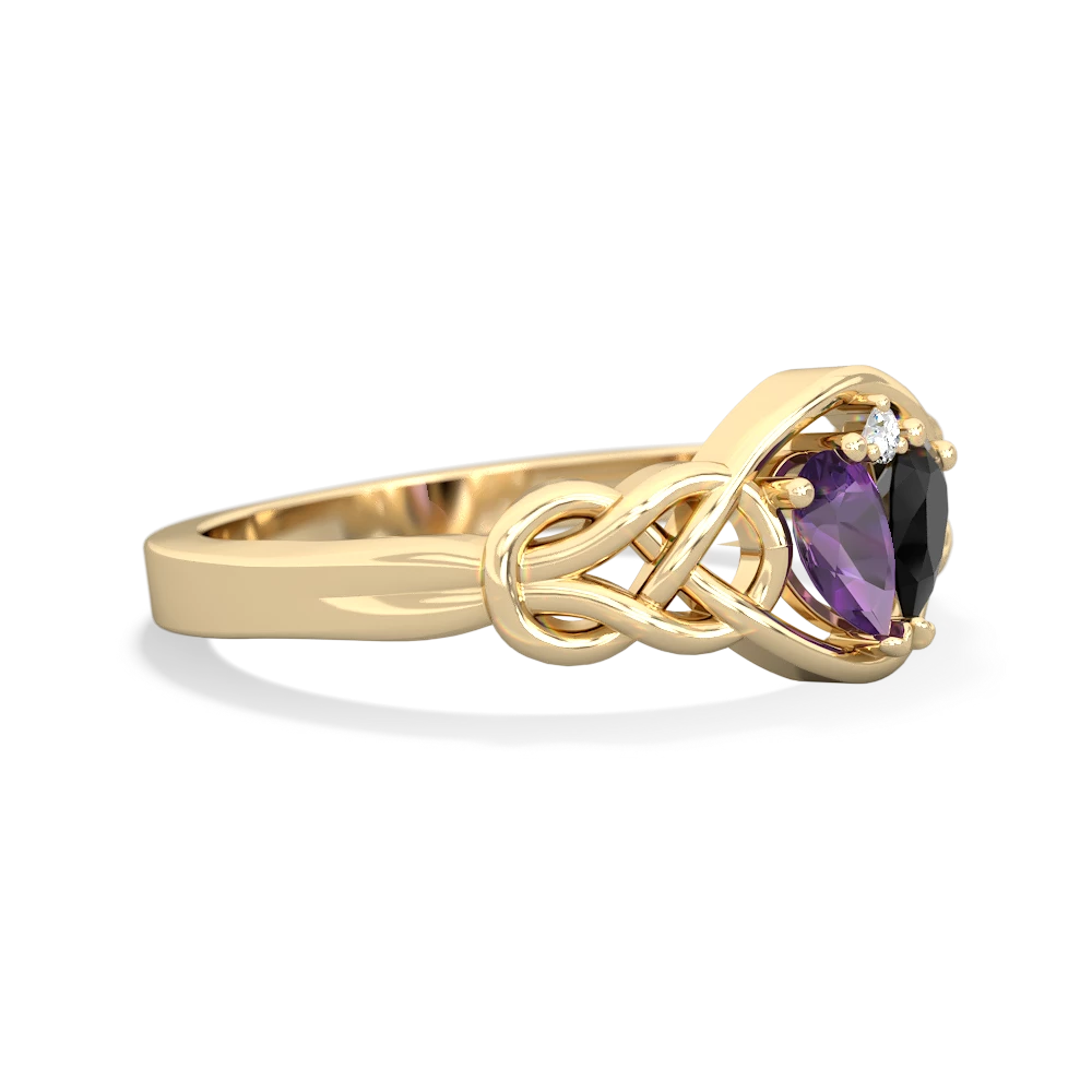 Amethyst Celtic Love Knot 14K Yellow Gold ring R5420