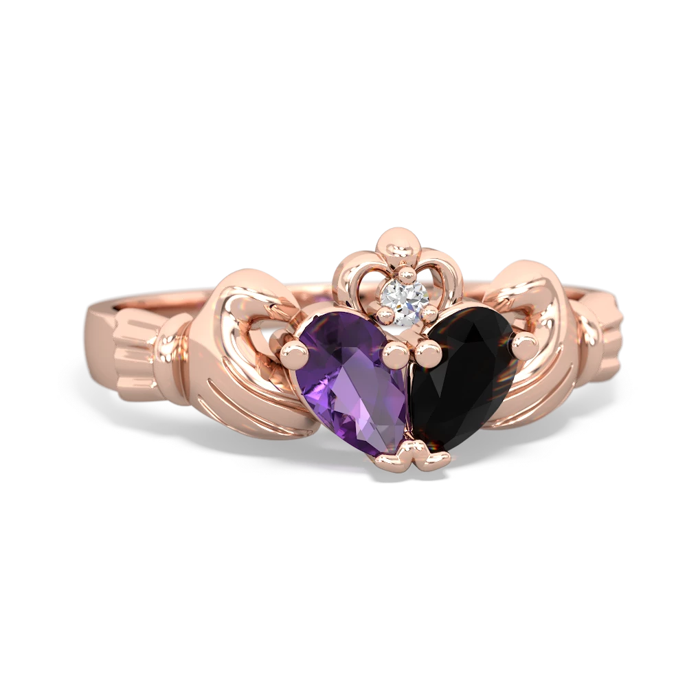 Amethyst 'Our Heart' Claddagh 14K Rose Gold ring R2388