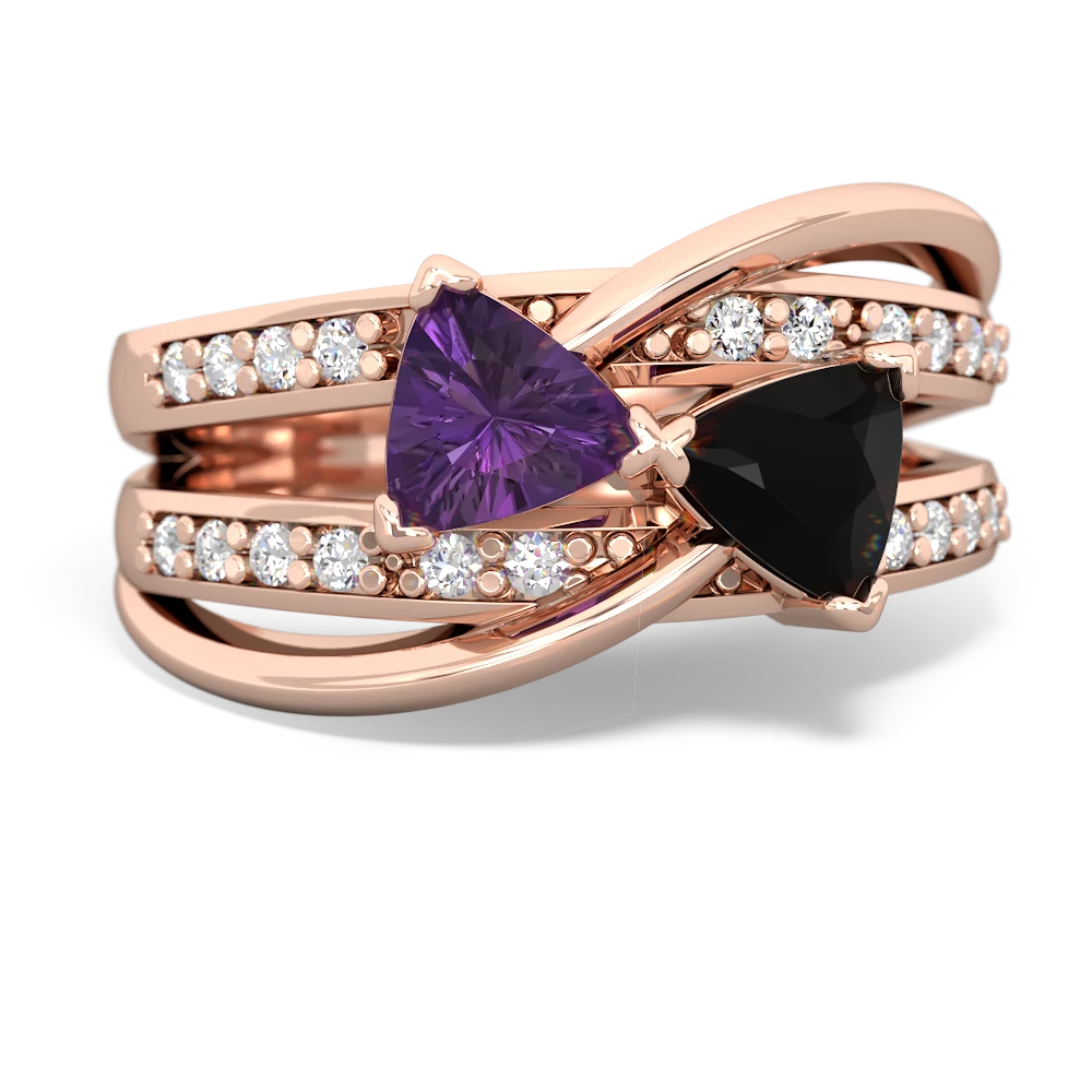 Amethyst Bowtie 14K Rose Gold ring R2360