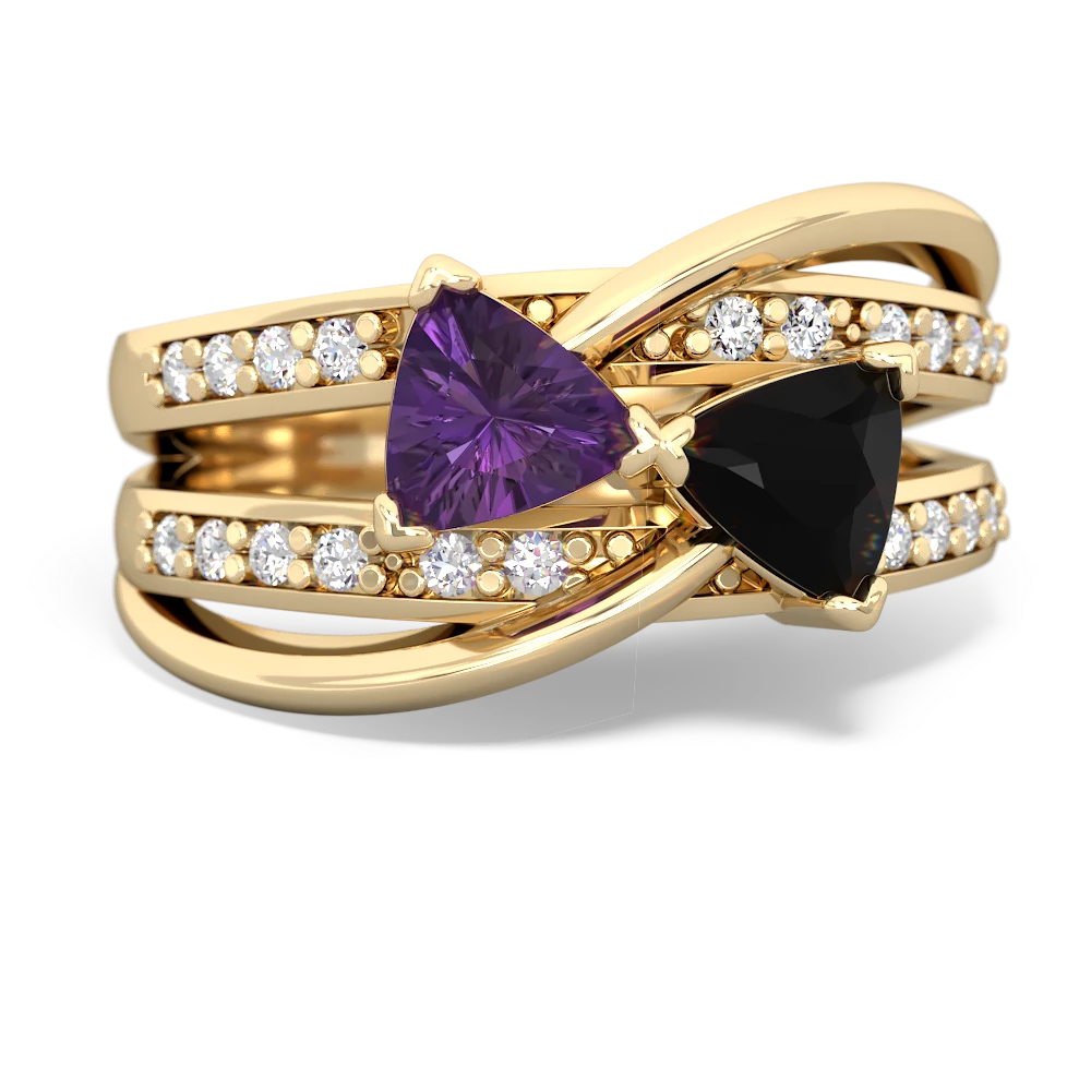 Amethyst Bowtie 14K Yellow Gold ring R2360