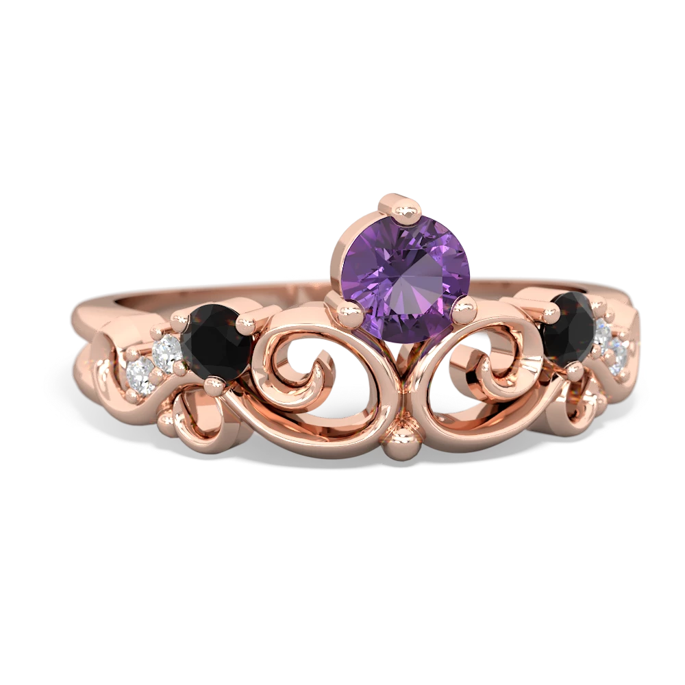 Amethyst Crown Keepsake 14K Rose Gold ring R5740