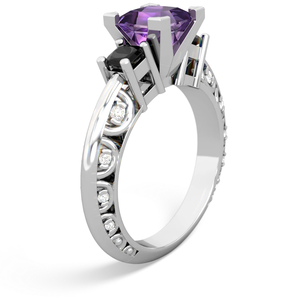 Amethyst Eternal Embrace Engagement 14K White Gold ring C2001