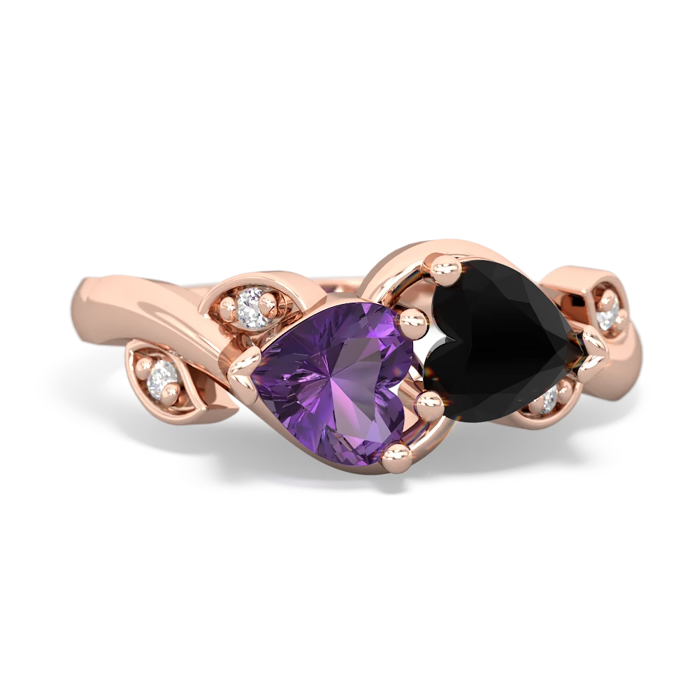 Amethyst Floral Elegance 14K Rose Gold ring R5790