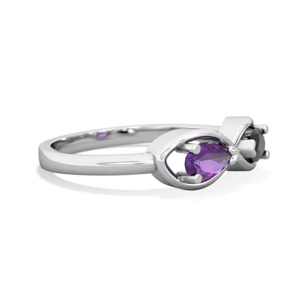 Amethyst Infinity 14K White Gold ring R5050