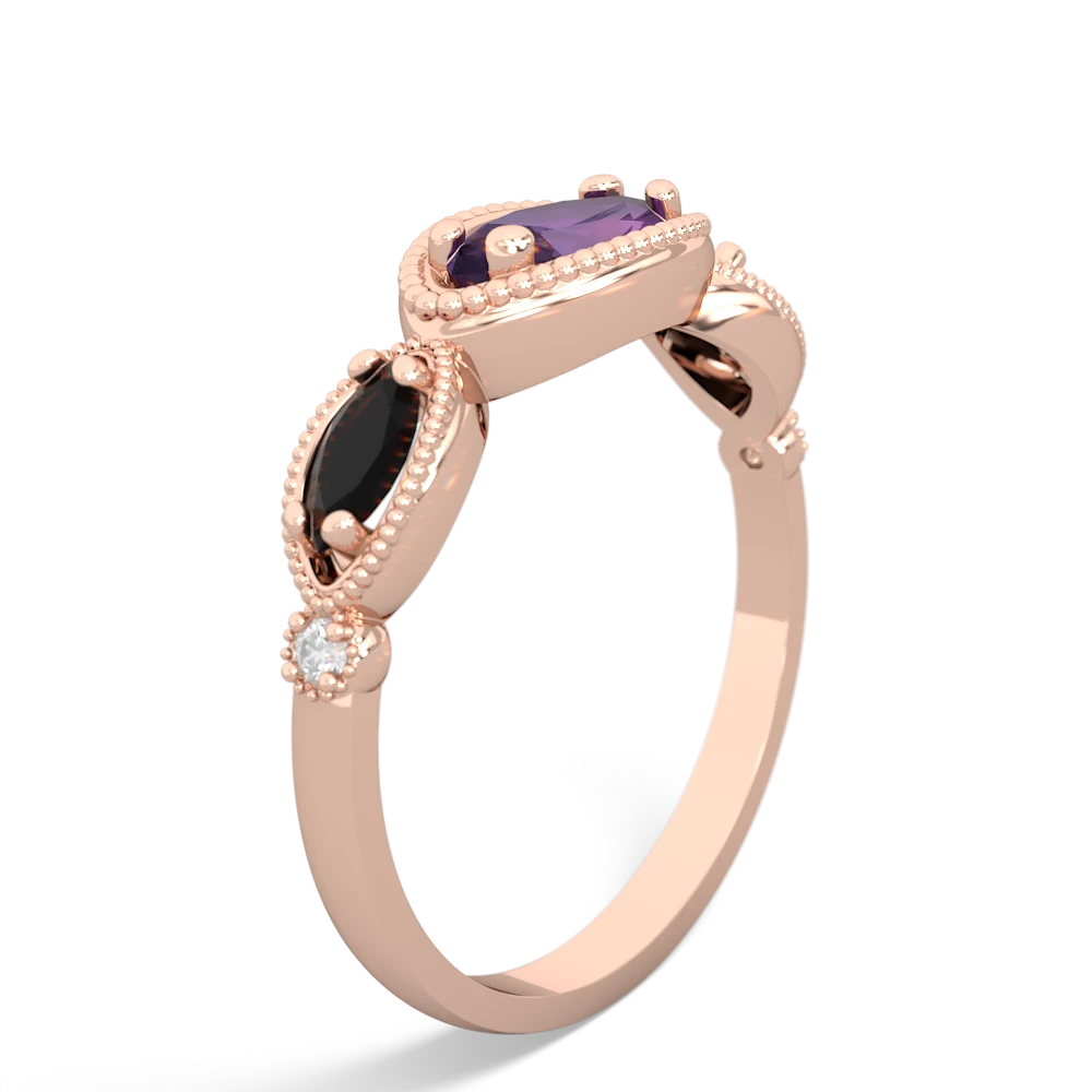 Amethyst Milgrain Marquise 14K Rose Gold ring R5700