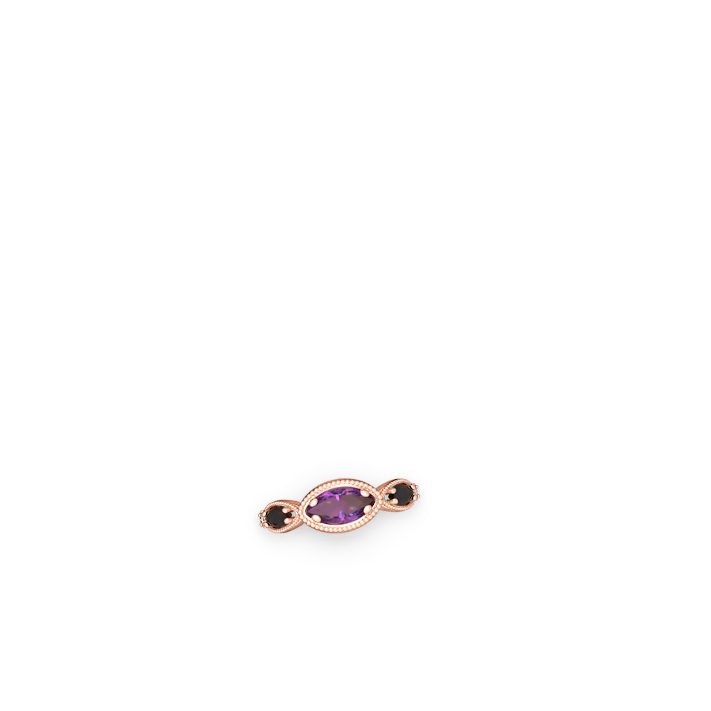 Amethyst Milgrain Marquise 14K Rose Gold ring R5700