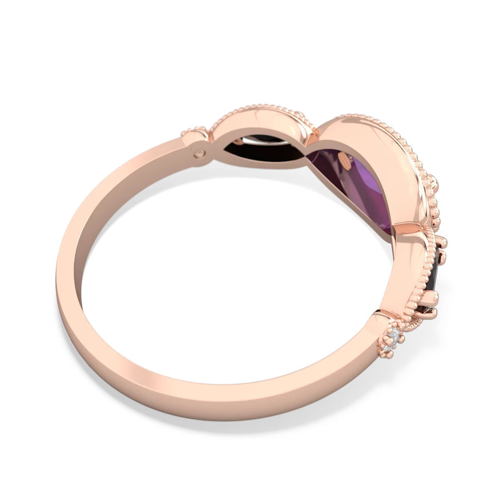 Amethyst Milgrain Marquise 14K Rose Gold ring R5700