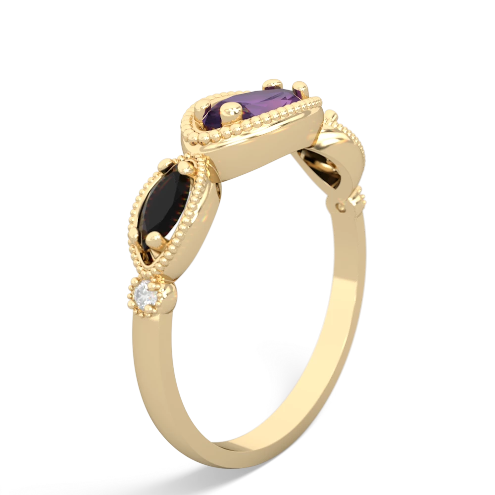 Amethyst Milgrain Marquise 14K Yellow Gold ring R5700