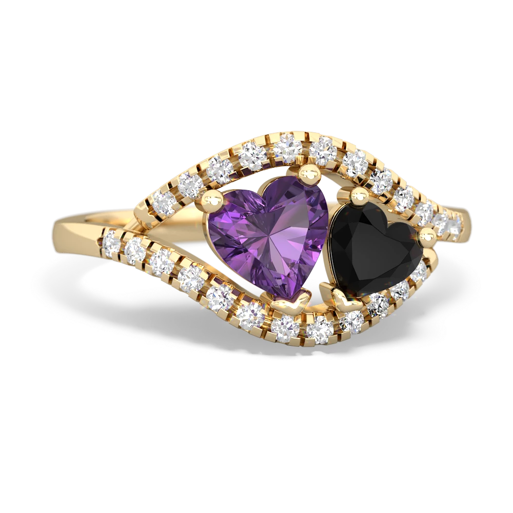 Amethyst Mother And Child 14K Yellow Gold ring R3010