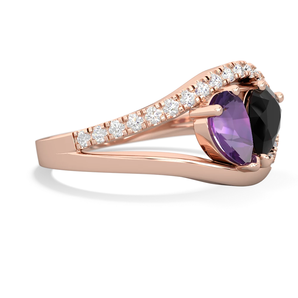 Amethyst Nestled Heart Keepsake 14K Rose Gold ring R5650