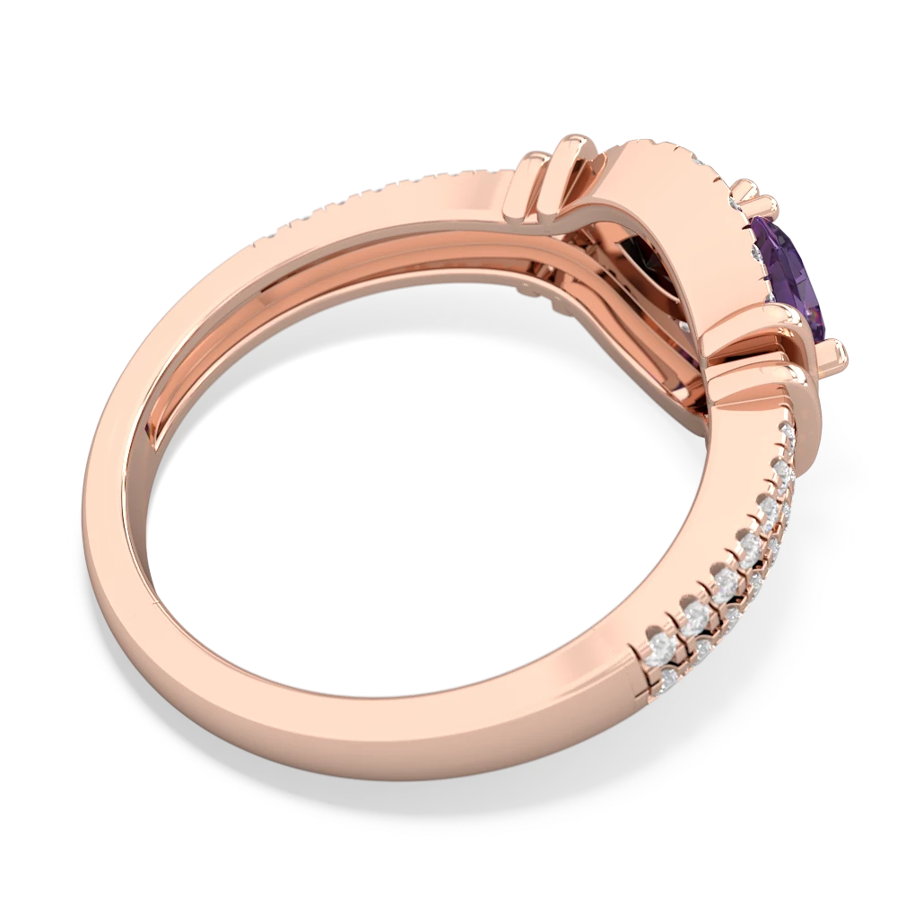 Amethyst Art-Deco Keepsake 14K Rose Gold ring R5630