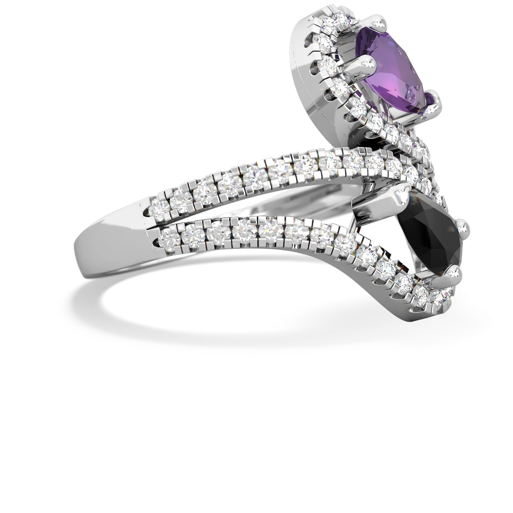 Amethyst Diamond Dazzler 14K White Gold ring R3000