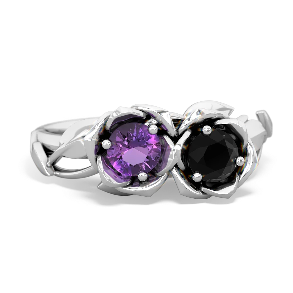 Amethyst Rose Garden 14K White Gold ring R5510