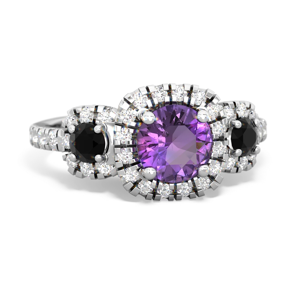 Amethyst Regal Halo 14K White Gold ring R5350