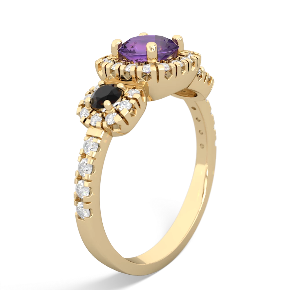 Amethyst Regal Halo 14K Yellow Gold ring R5350