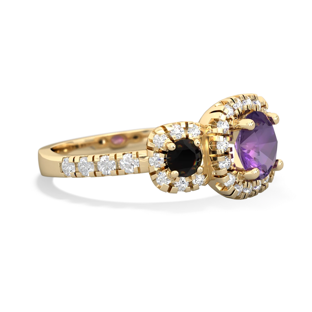 Amethyst Regal Halo 14K Yellow Gold ring R5350