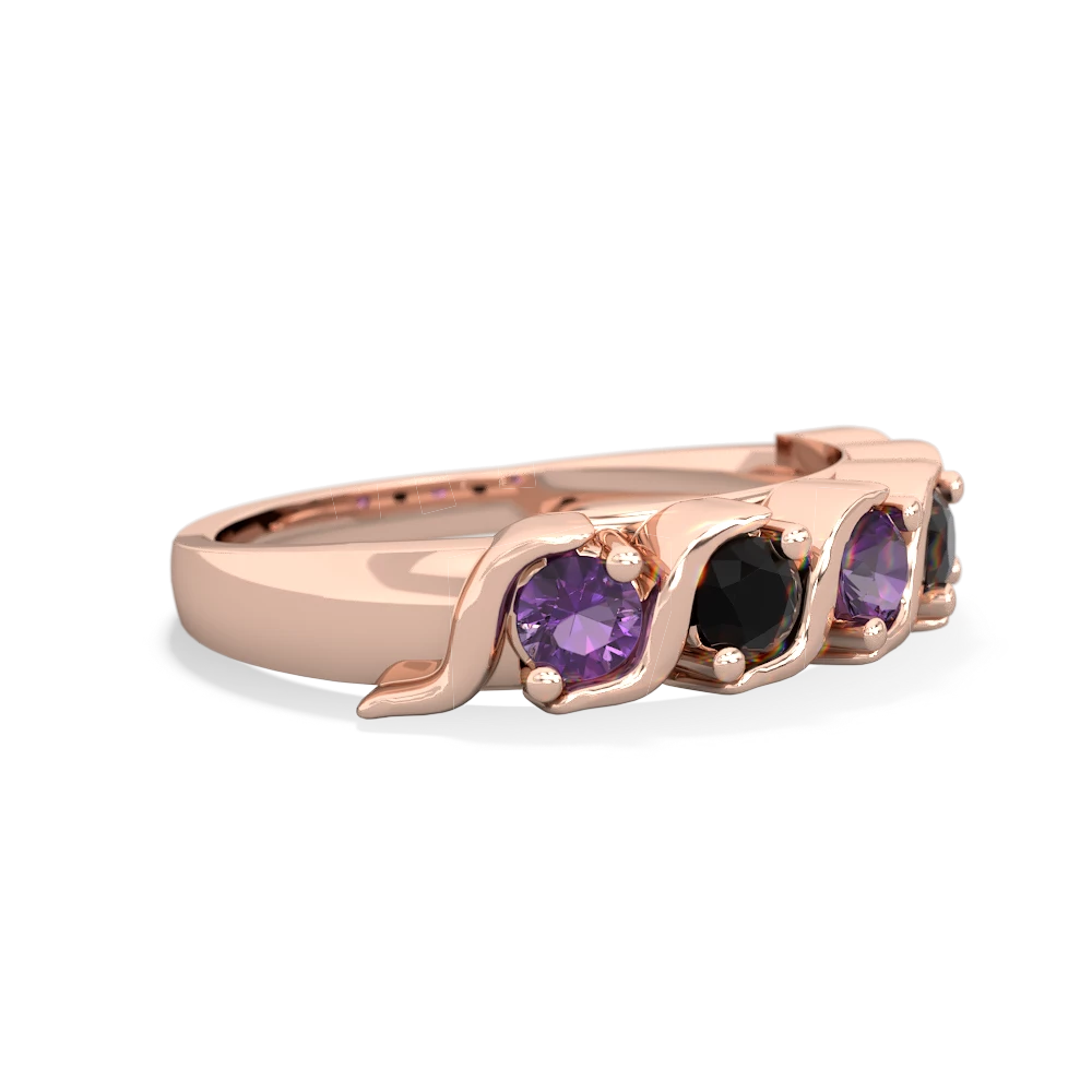 Amethyst Anniversary Band 14K Rose Gold ring R2089