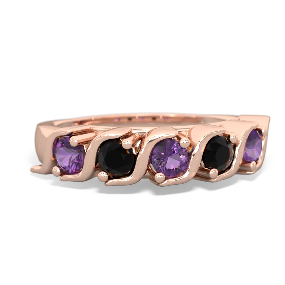 Amethyst Anniversary Band 14K Rose Gold ring R2089