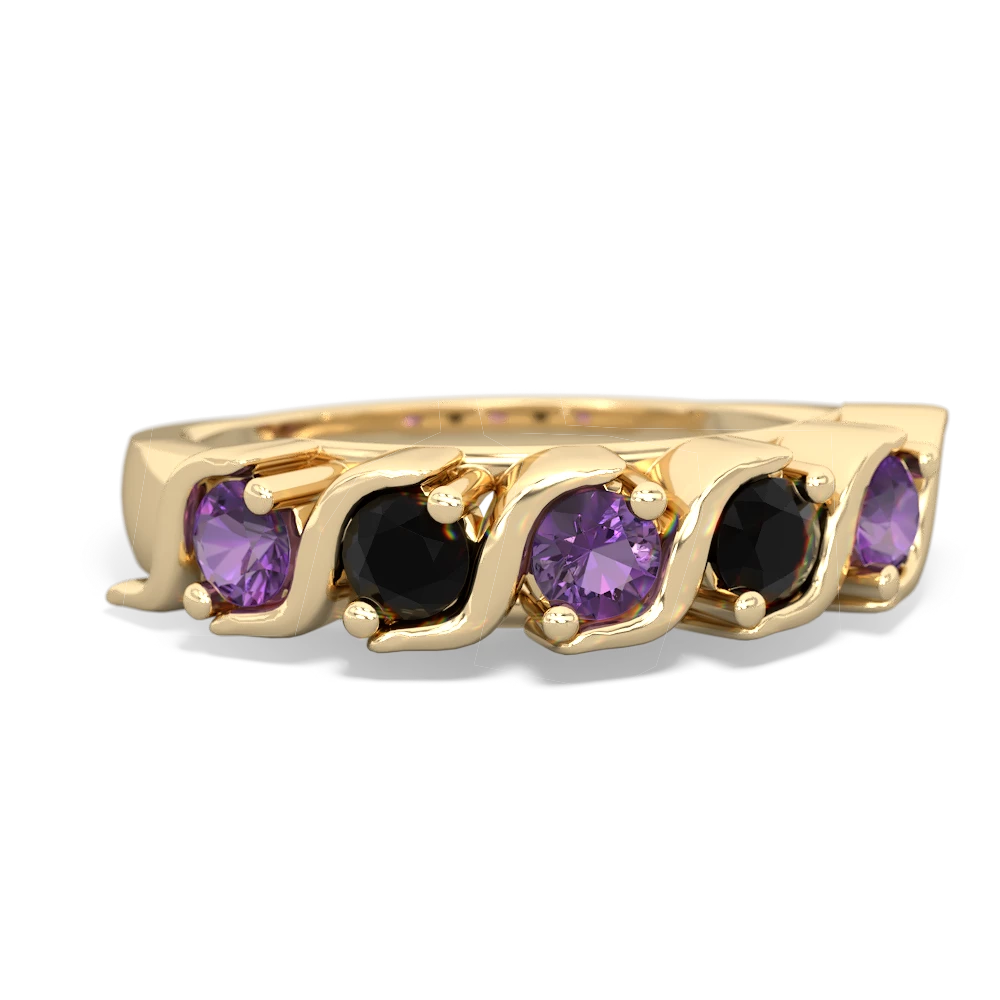 Amethyst Anniversary Band 14K Yellow Gold ring R2089