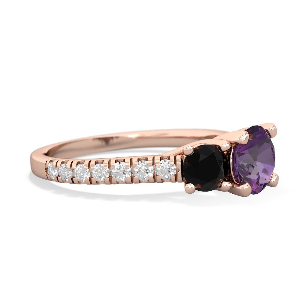 Amethyst Pave Trellis 14K Rose Gold ring R5500