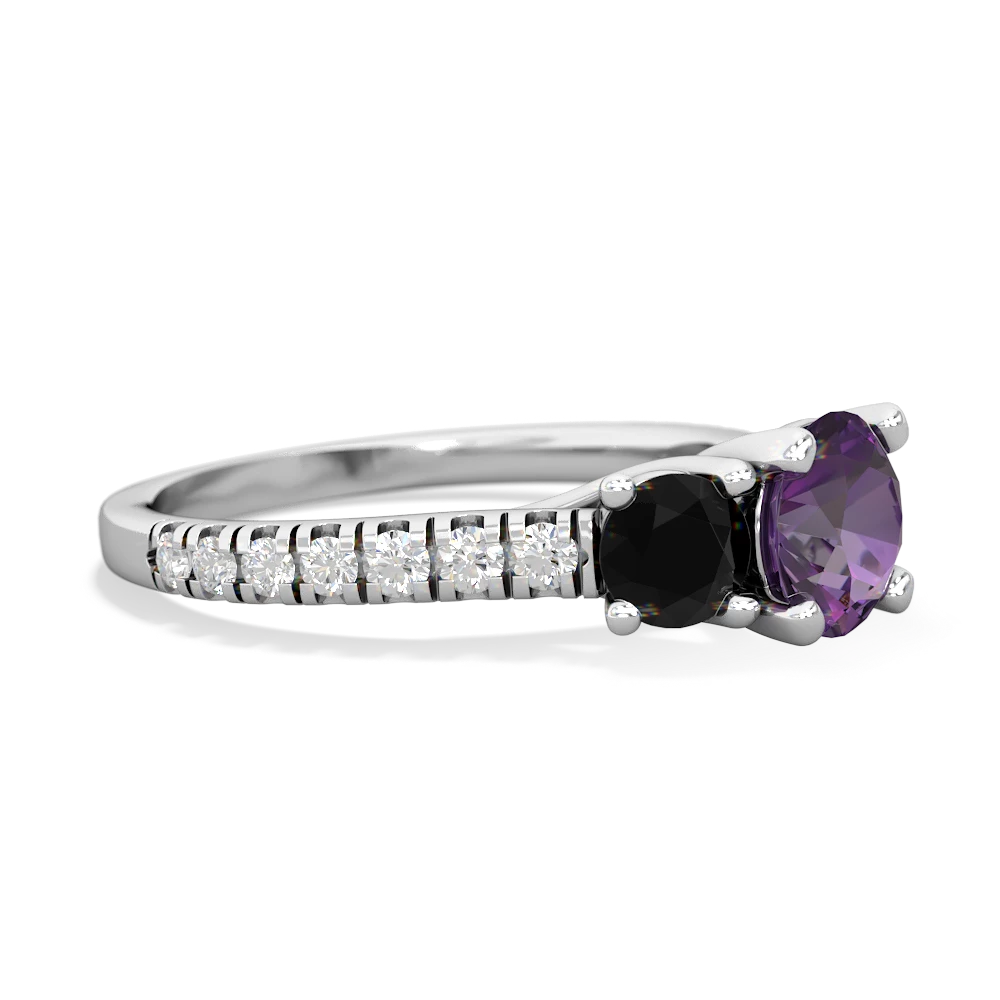 Amethyst Pave Trellis 14K White Gold ring R5500