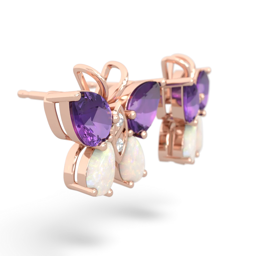 Amethyst Butterfly 14K Rose Gold earrings E2215