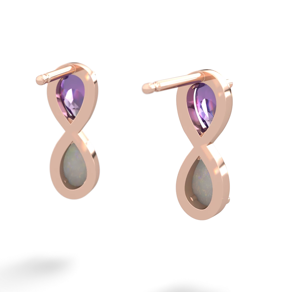 Amethyst Infinity 14K Rose Gold earrings E5050