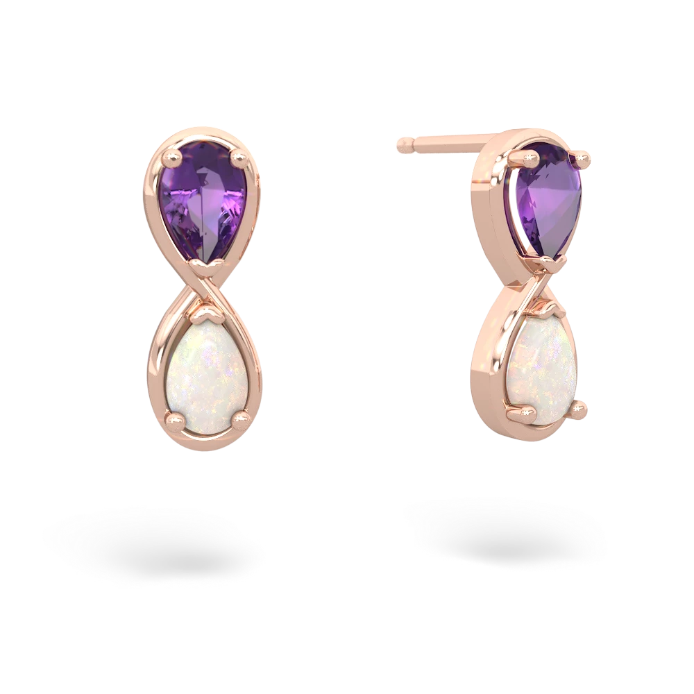 Amethyst Infinity 14K Rose Gold earrings E5050