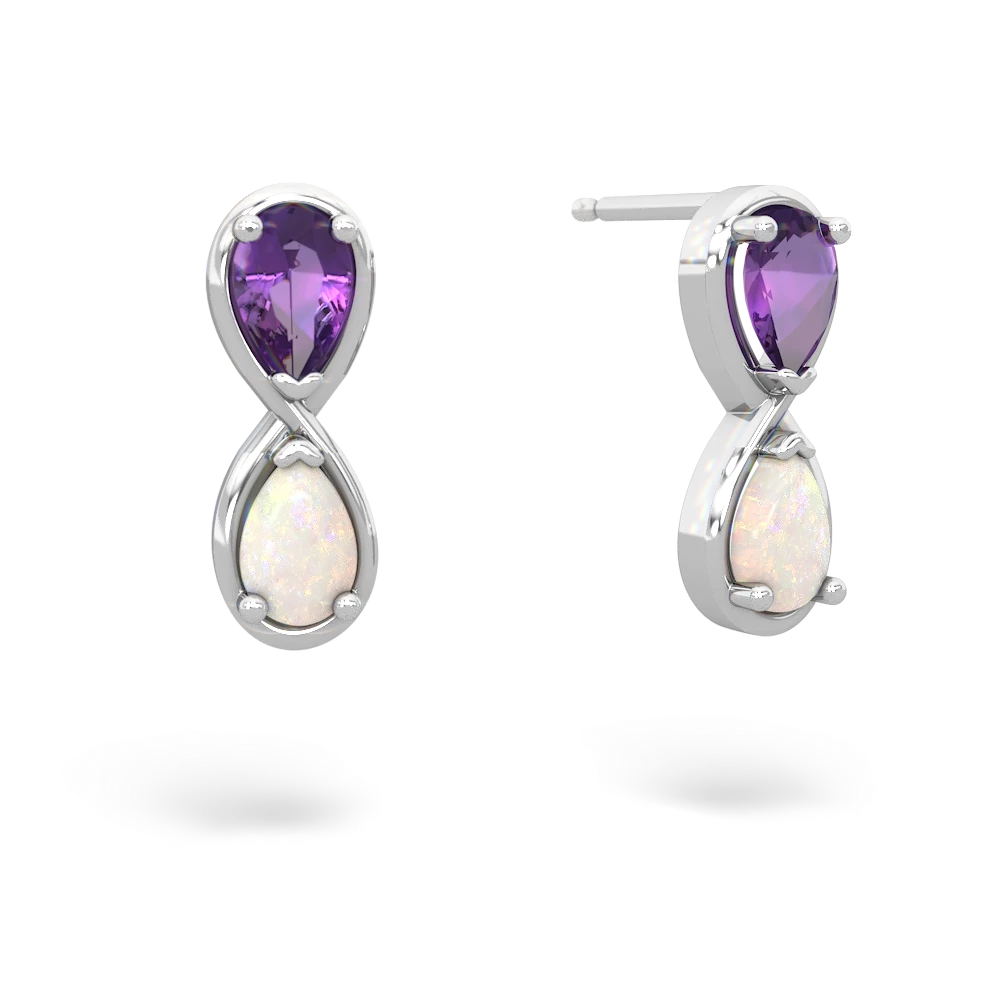 Amethyst Infinity 14K White Gold earrings E5050