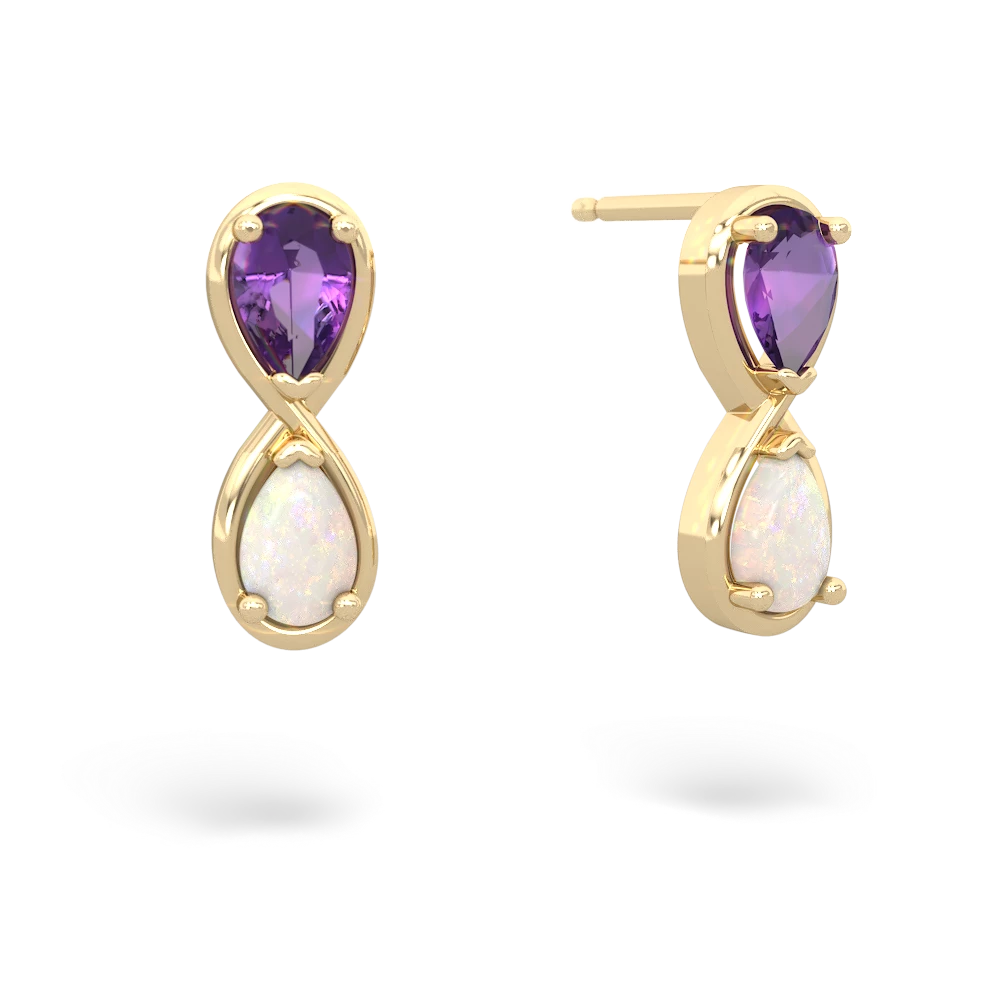 Amethyst Infinity 14K Yellow Gold earrings E5050