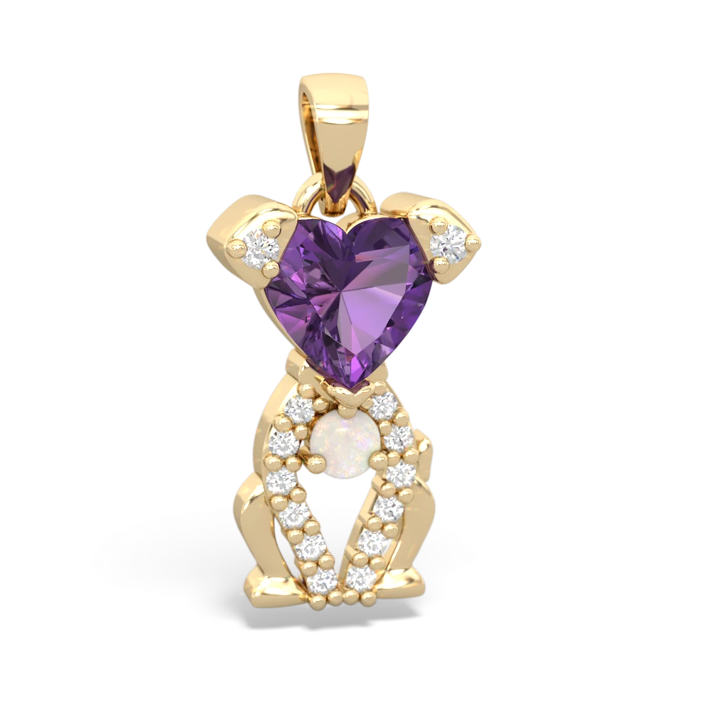 Amethyst Puppy Love 14K Yellow Gold pendant P5800