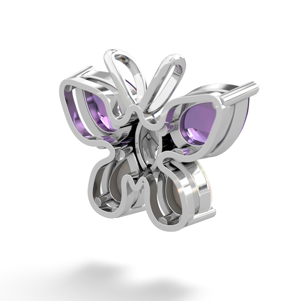 Amethyst Butterfly 14K White Gold pendant P2215