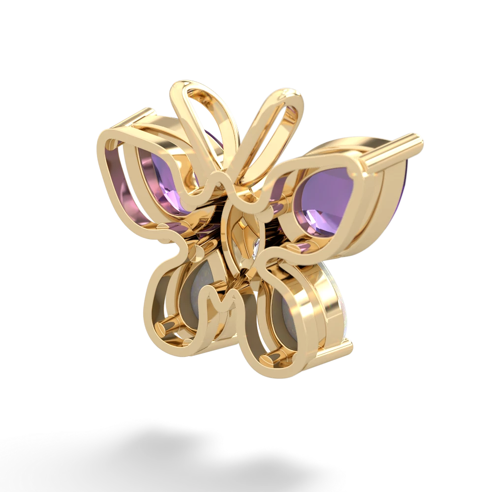 Amethyst Butterfly 14K Yellow Gold pendant P2215