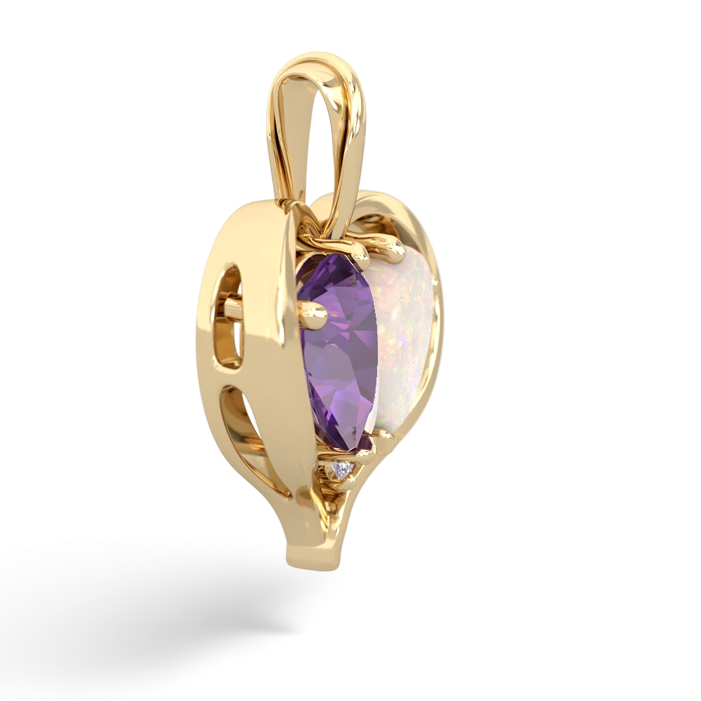 Amethyst Two Become One 14K Yellow Gold pendant P5330