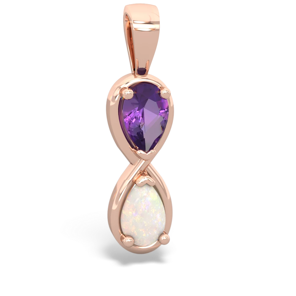 Amethyst Infinity 14K Rose Gold pendant P5050