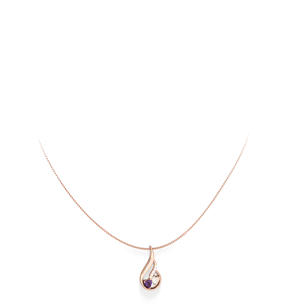 Amethyst Keepsake Curves 14K Rose Gold pendant P5450