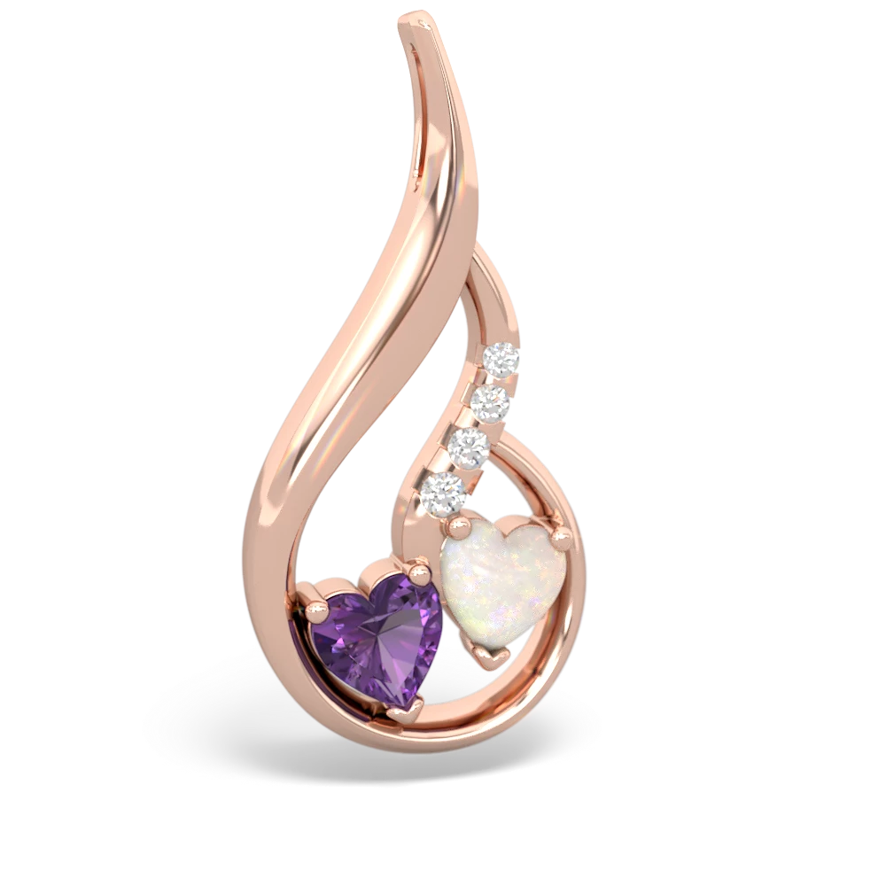 Amethyst Keepsake Curves 14K Rose Gold pendant P5450