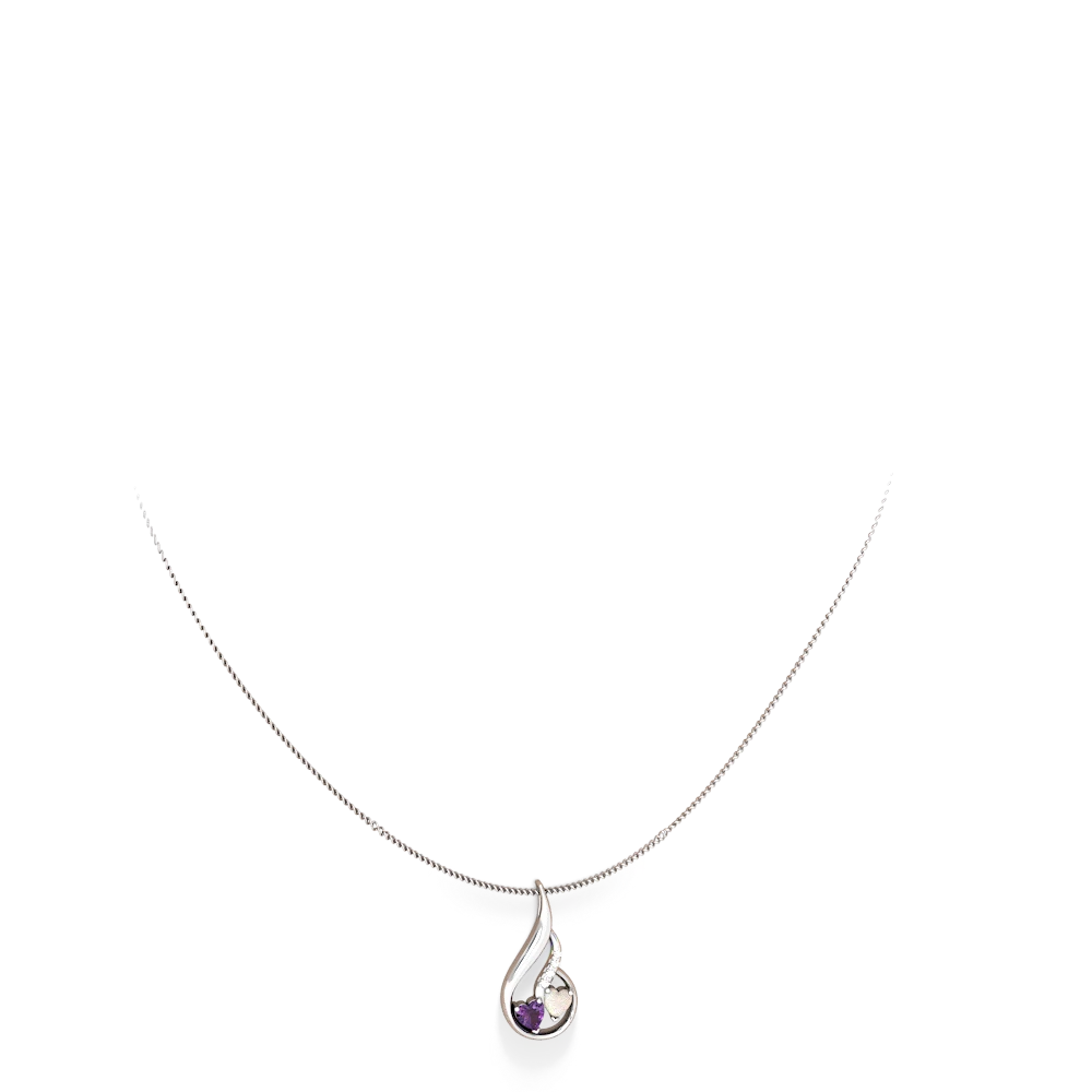 Amethyst Keepsake Curves 14K White Gold pendant P5450